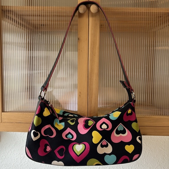 Vintage Y2K Colorful Heart Print Shoulder Bag💕 - Picture 1 of 12